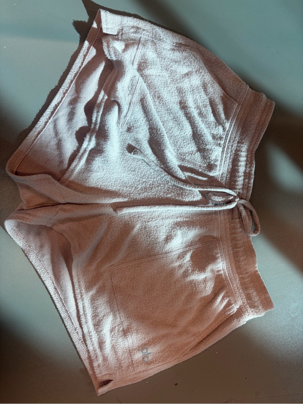 ALO Yoga Pink Terry Tie-Waist Lounge Shorts